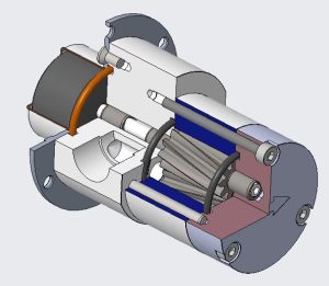 Micro Magnetic Gear pump Exploded view drawing 